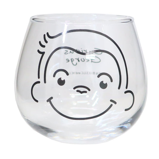 おさるのジョージ ゆらゆらグラス ガラスコップ シンプルライン フェイス 絵本キャラクター