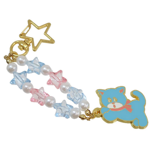 キーホルダー SWIMMER スイマー ビーズ メタル キーホルダー ブルー バッグチャーム プレゼント キャラクター 男の子 女の子
