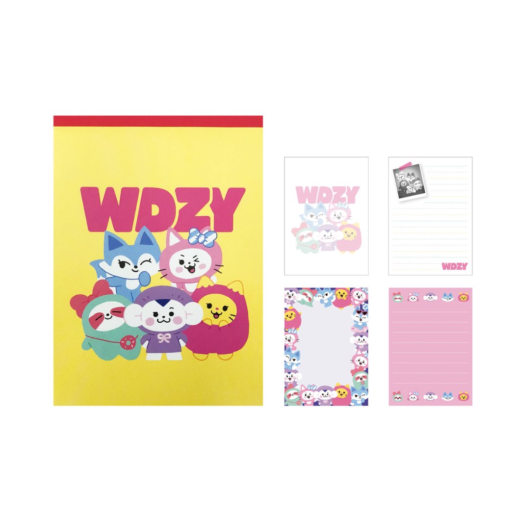 メモ帳 WDZY A6 メモ LINE FRIENDS イエロー 4柄100枚綴り プレゼント 男の子 女の子 ギフト