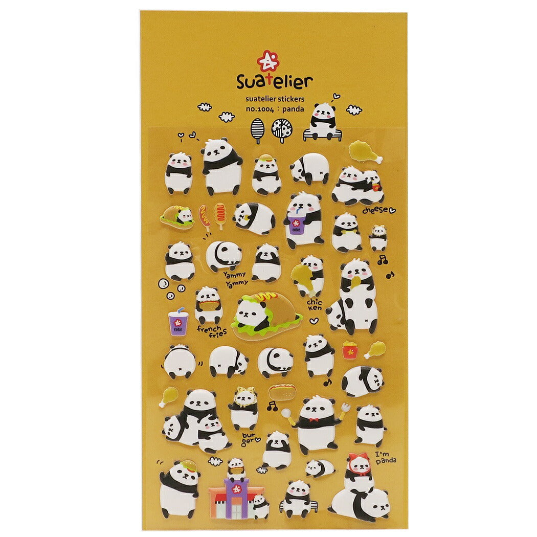 SUATELIER STICKER パンダ シールシート S＆Cコーポレーション 手帳デコ コレクション グッズ かわいい プレゼント
