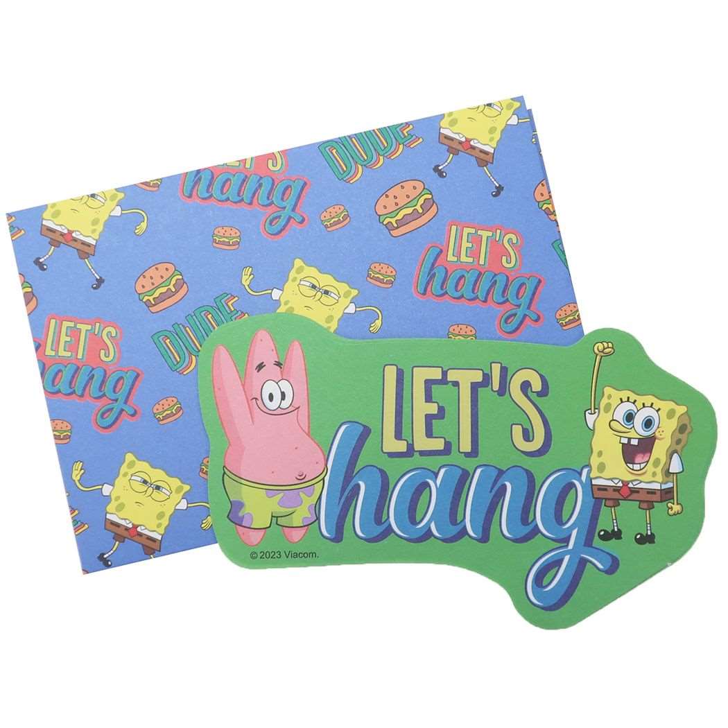 スポンジボブ キャラクター レターセット ダイカットミニレター Let’s hang