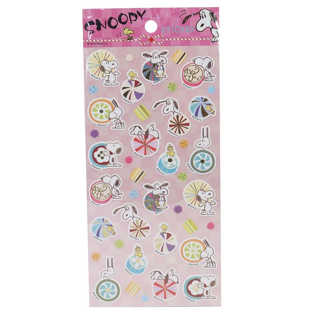 スヌーピー 和風 デコ ステッカー シールシート あめ ピーナッツ S＆Cコーポレーション 9×17.5cm プレゼント 男の子 女の