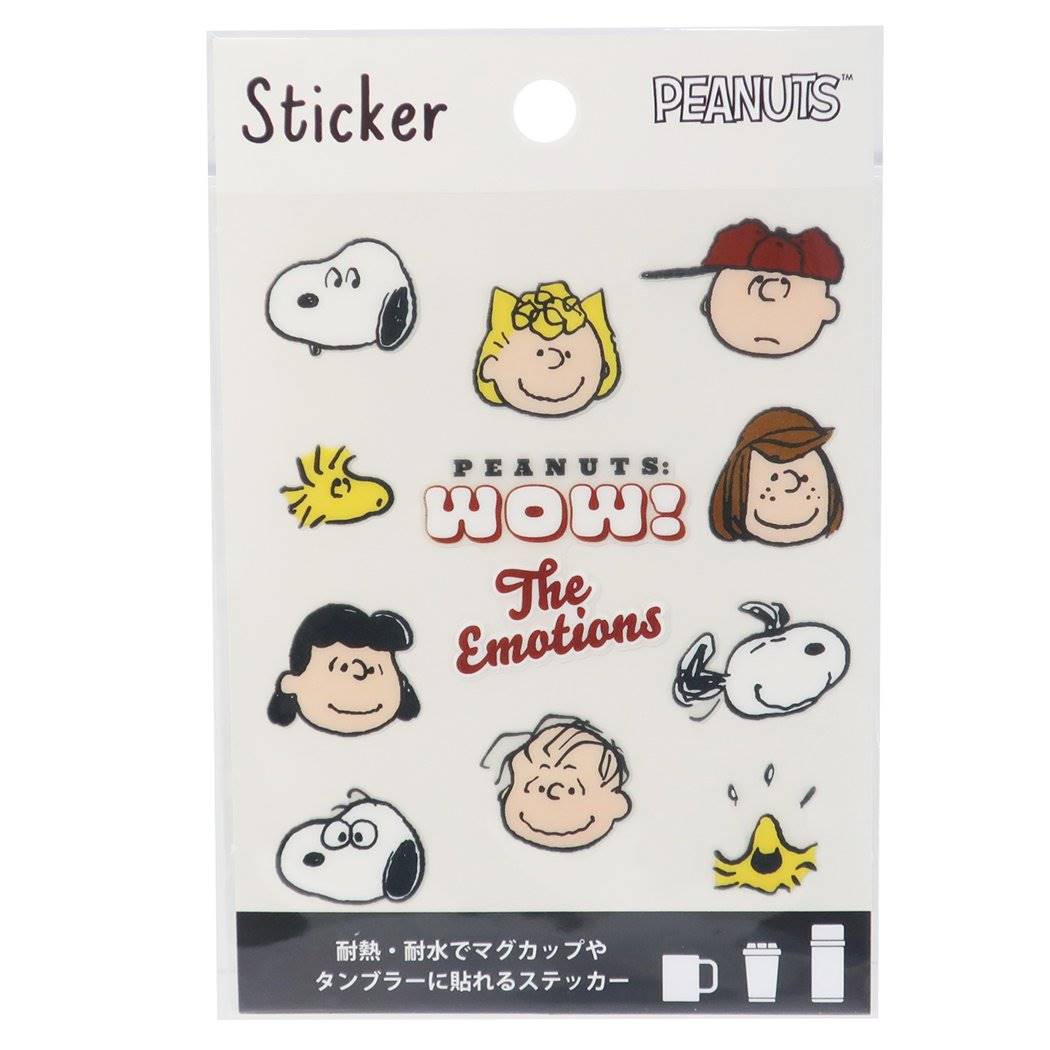 耐熱耐水 ステッカー スヌーピー デコレーションシール WOW フェイス ピーナッツ S＆Cコーポレーション DECOシール プレゼント