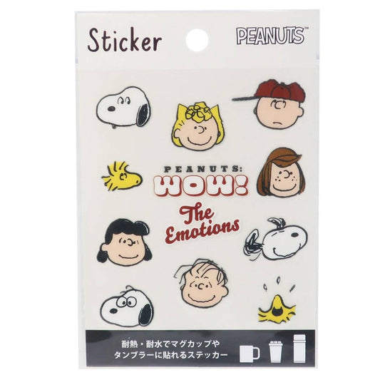 耐熱耐水 ステッカー スヌーピー デコレーションシール WOW フェイス ピーナッツ S＆Cコーポレーション DECOシール プレゼント