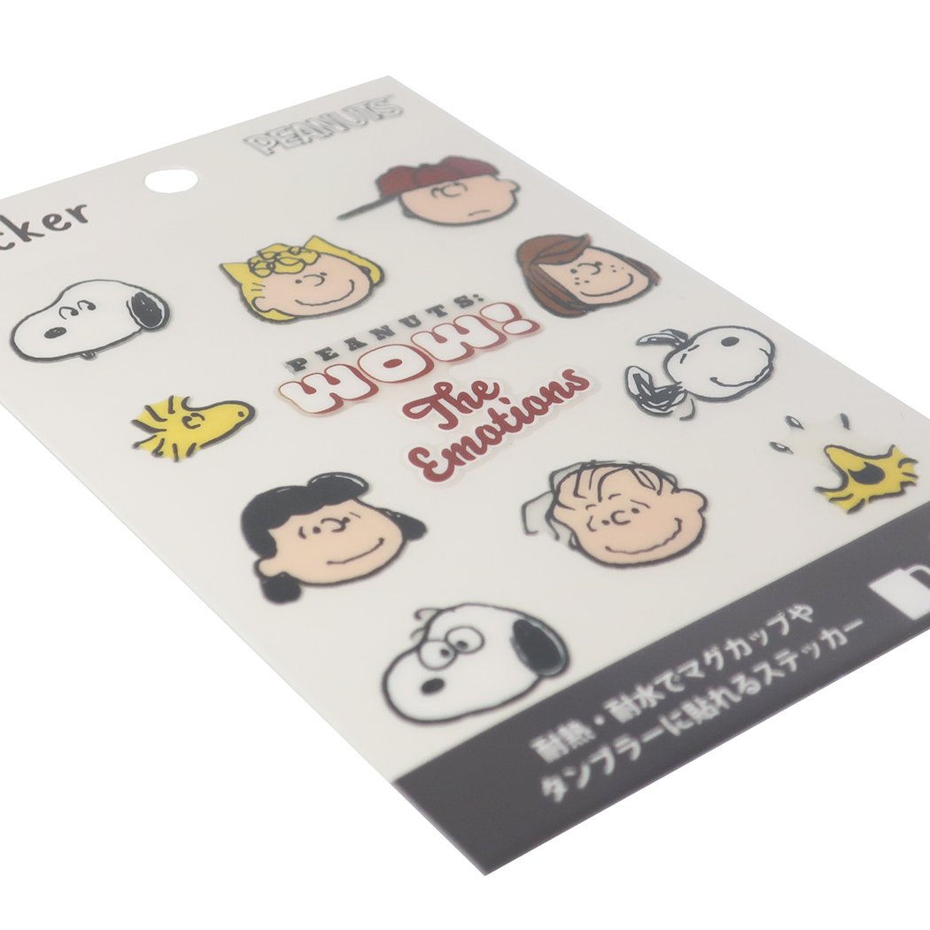 耐熱耐水 ステッカー スヌーピー デコレーションシール WOW フェイス ピーナッツ S＆Cコーポレーション DECOシール プレゼント