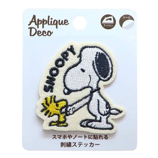 スヌーピー アップリケ 刺繍ステッカー スヌーピー握手 ピーナッツ S＆C