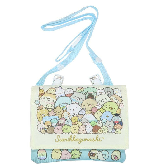 すみっコぐらし キャラクター クリップポーチ ショルダー付マルチポケット ミント 新入学