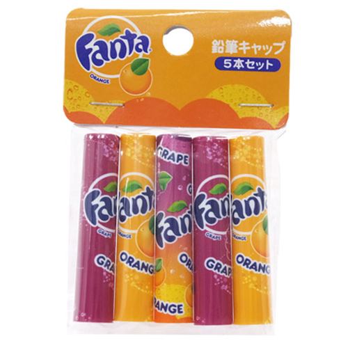 ファンタ 鉛筆 えんぴつキャップ5個セット オレンジ＆グレープ サカモト 可愛い 文具 キャラクターグッズ プレゼント 男の子 女の子