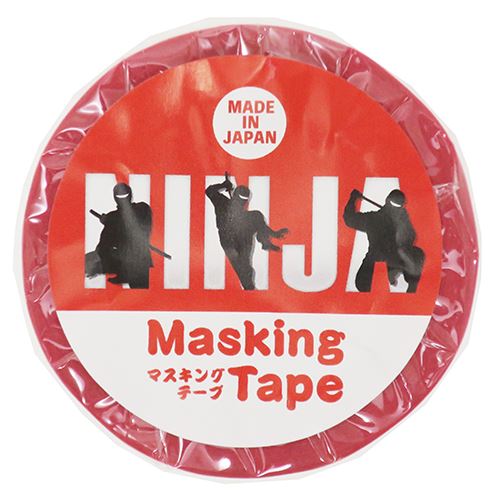 忍者2 赤 インバウンド 面白雑貨 マスキングテープ ジャパニーズ グッズ サカモト 15ミリ×10メートル 15mm マステ プレゼント