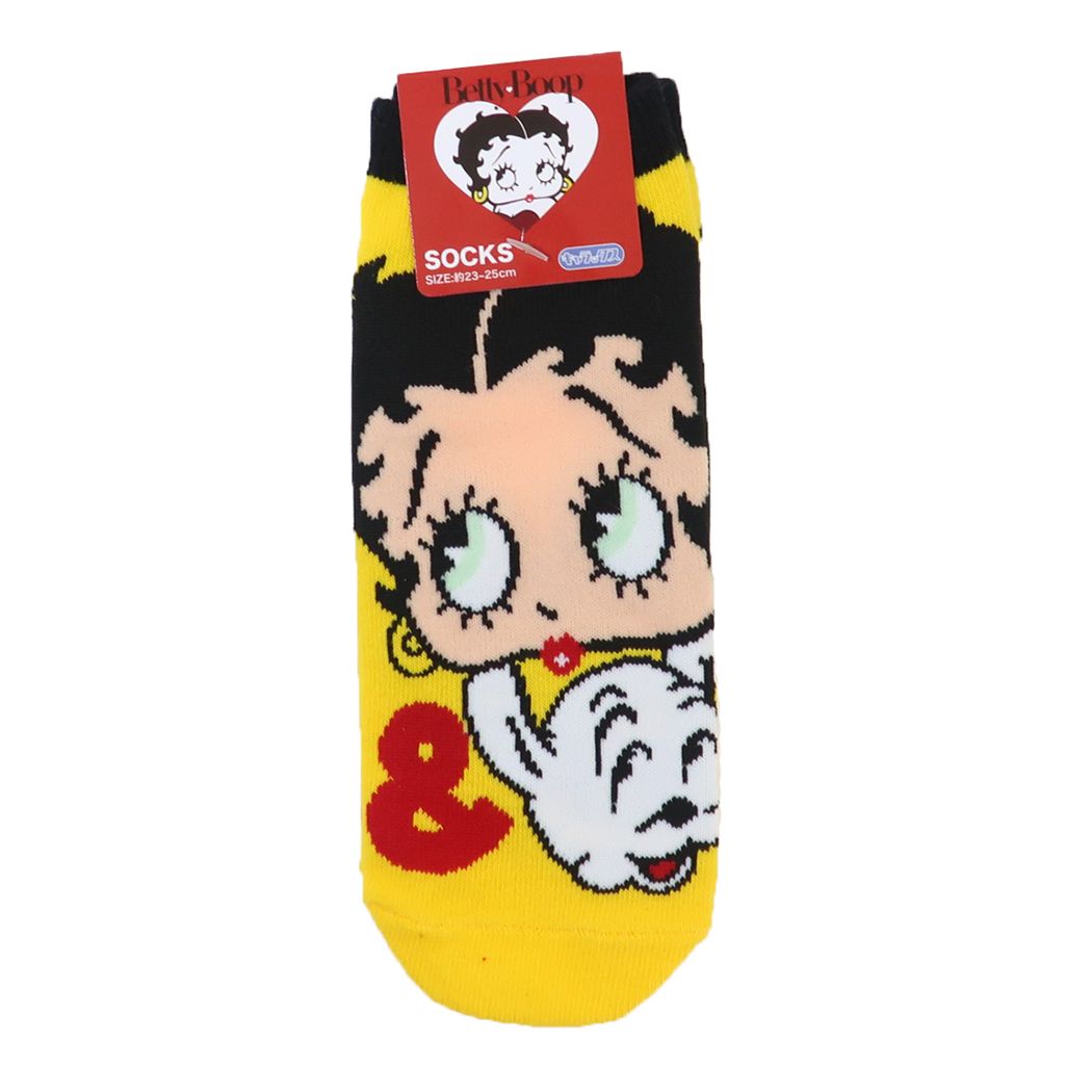 ベティ・ブープ 女性用靴下 レディースソックス フェイス イエロー BETTY BOOP キャラクター