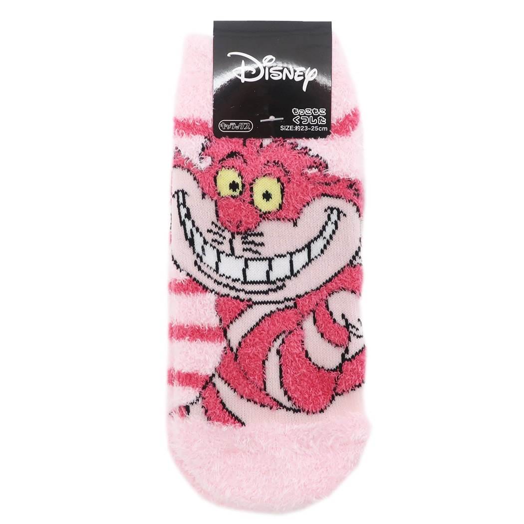 チェシャ猫 ディズニー キャラクター レディース もこもこショートソックス 女性用 防寒 室内 靴下 ふしぎの国のアリス ボーダー スモールプラネット