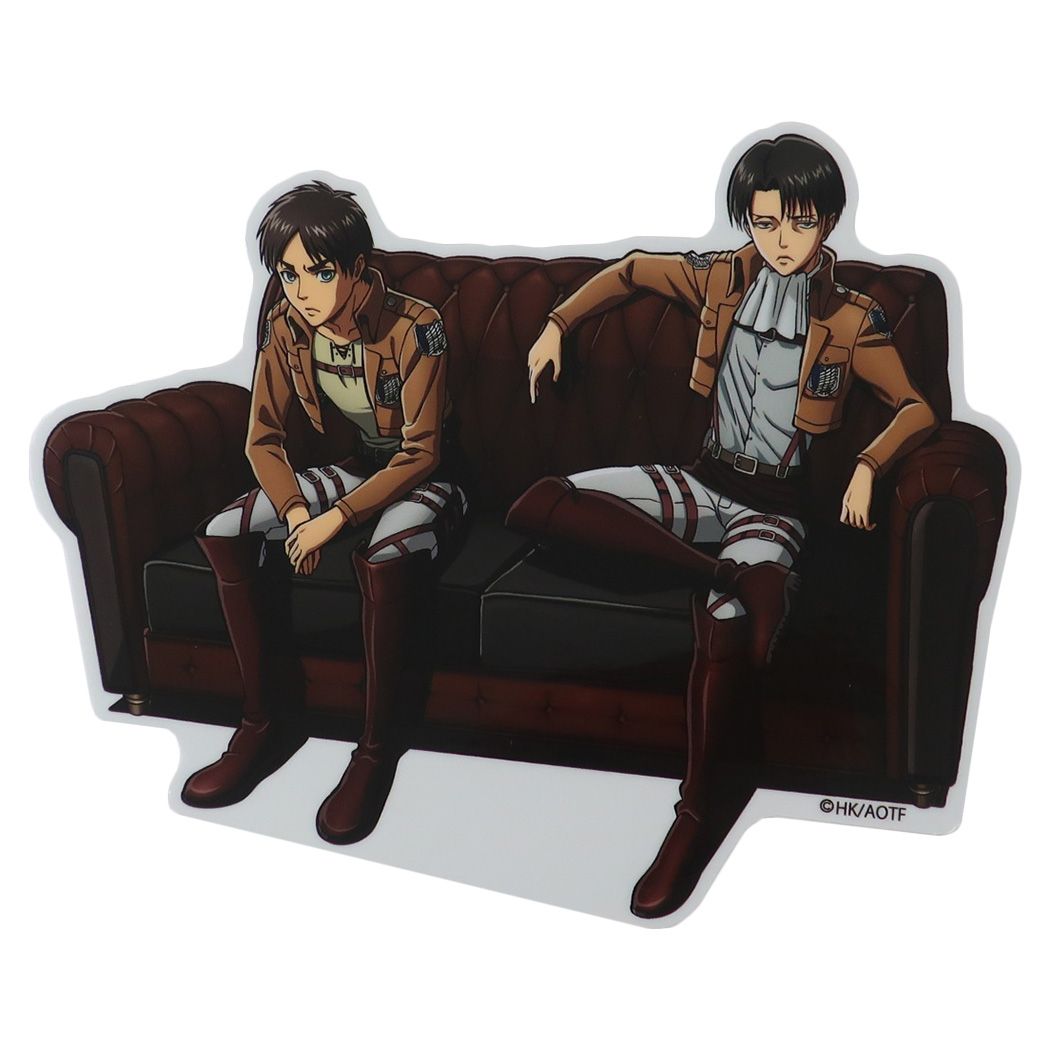 進撃の巨人 アニメキャラクター ビッグシール アウトドアステッカー エレン＆リヴァイ