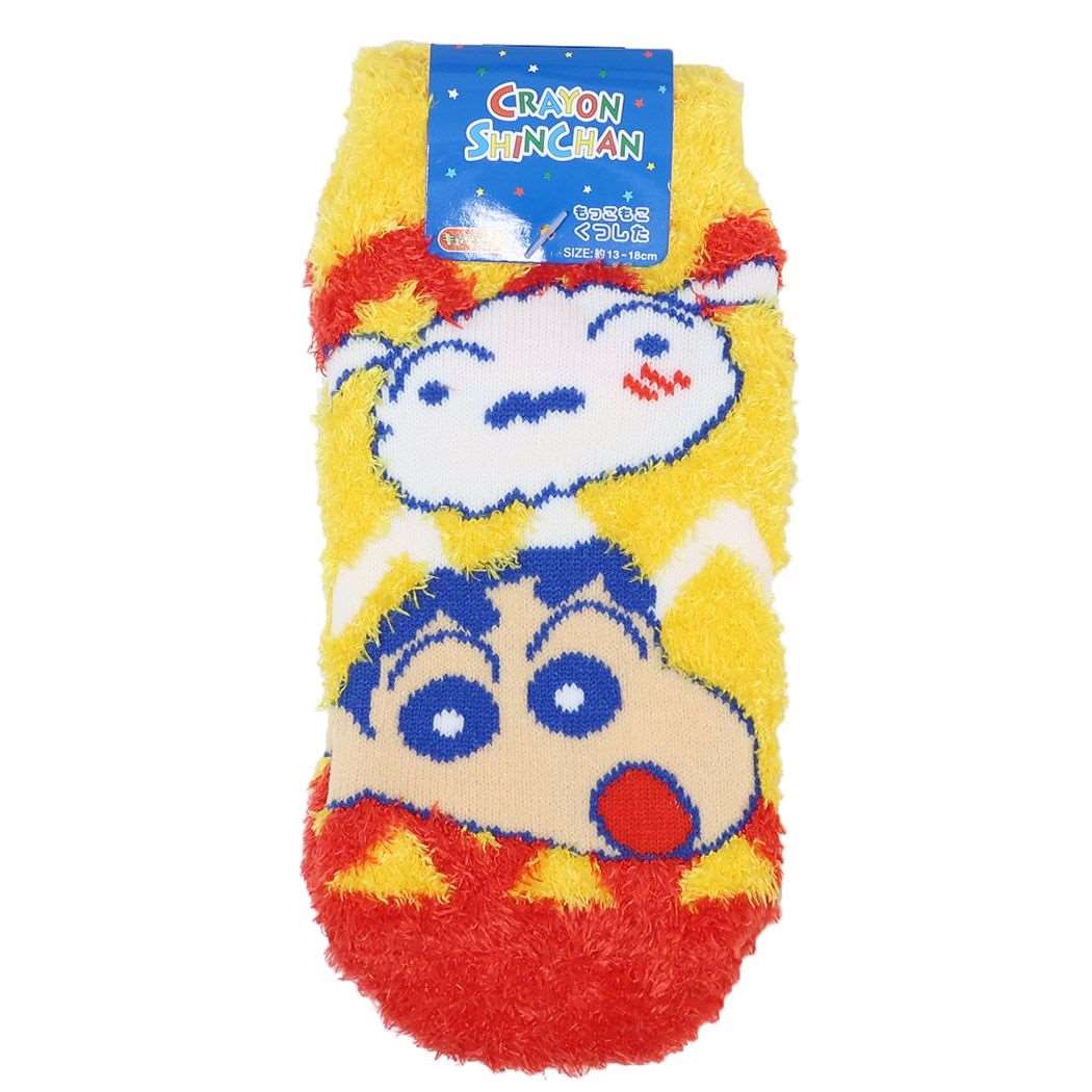 クレヨンしんちゃん キッズもこもこショートソックス 子供用防寒室内靴下 アニメキャラクター プレゼント 男の子 女の子 ギフト