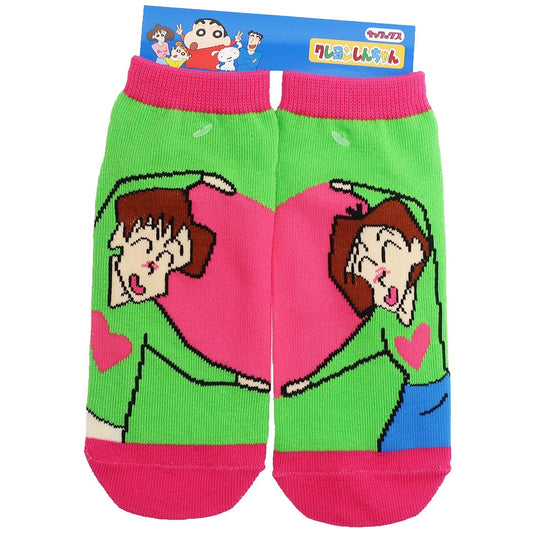クレヨンしんちゃん 左右ペア レディース ソックス 女性用 靴下 ミッチー＆ヨシりん グッズ アニメキャラクター スモールプラネット プレゼ