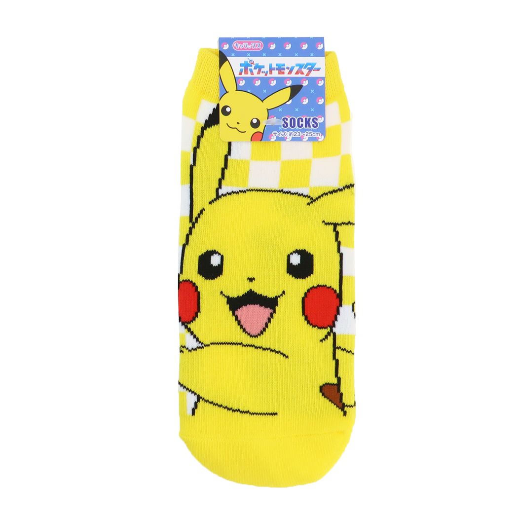 ポケットモンスター キャラクター レディースソックス 女性用靴下 ピカチュウ チェック ポケモン