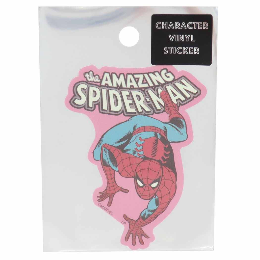 スパイダーマン シール ステッカー ダイカット ビニール ピンク MARVEL キャラクター プレゼント 男の子 女の子 ギフト