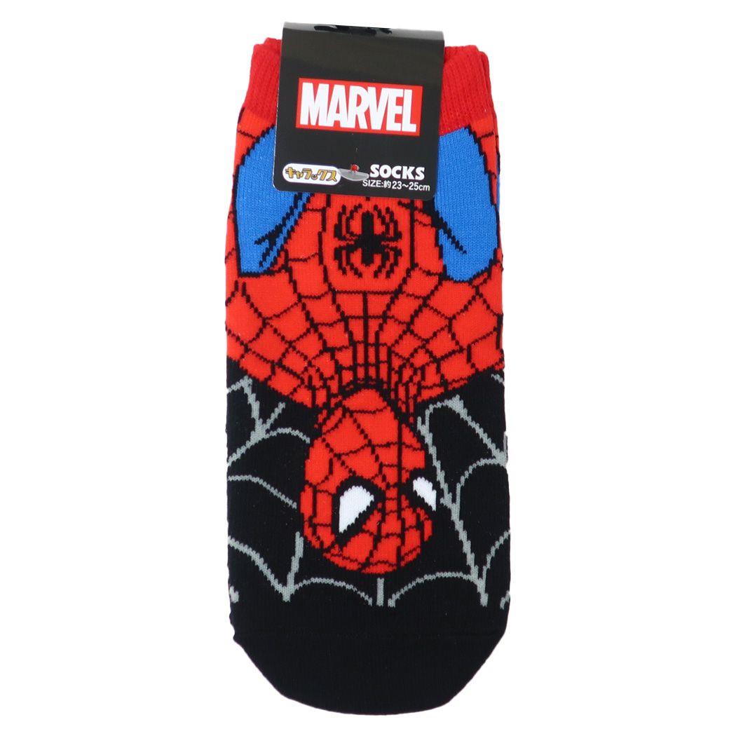 スパイダーマン レディースソックス MARVEL 女性用靴下 キャラクター 逆さ