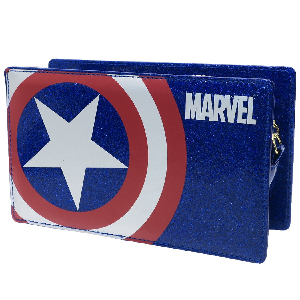レディース ショルダーバッグ キャプテンアメリカ スクエア ポシェット スモールプラネット シールド グッズ 22.5×13×7cm ギフト雑貨セー