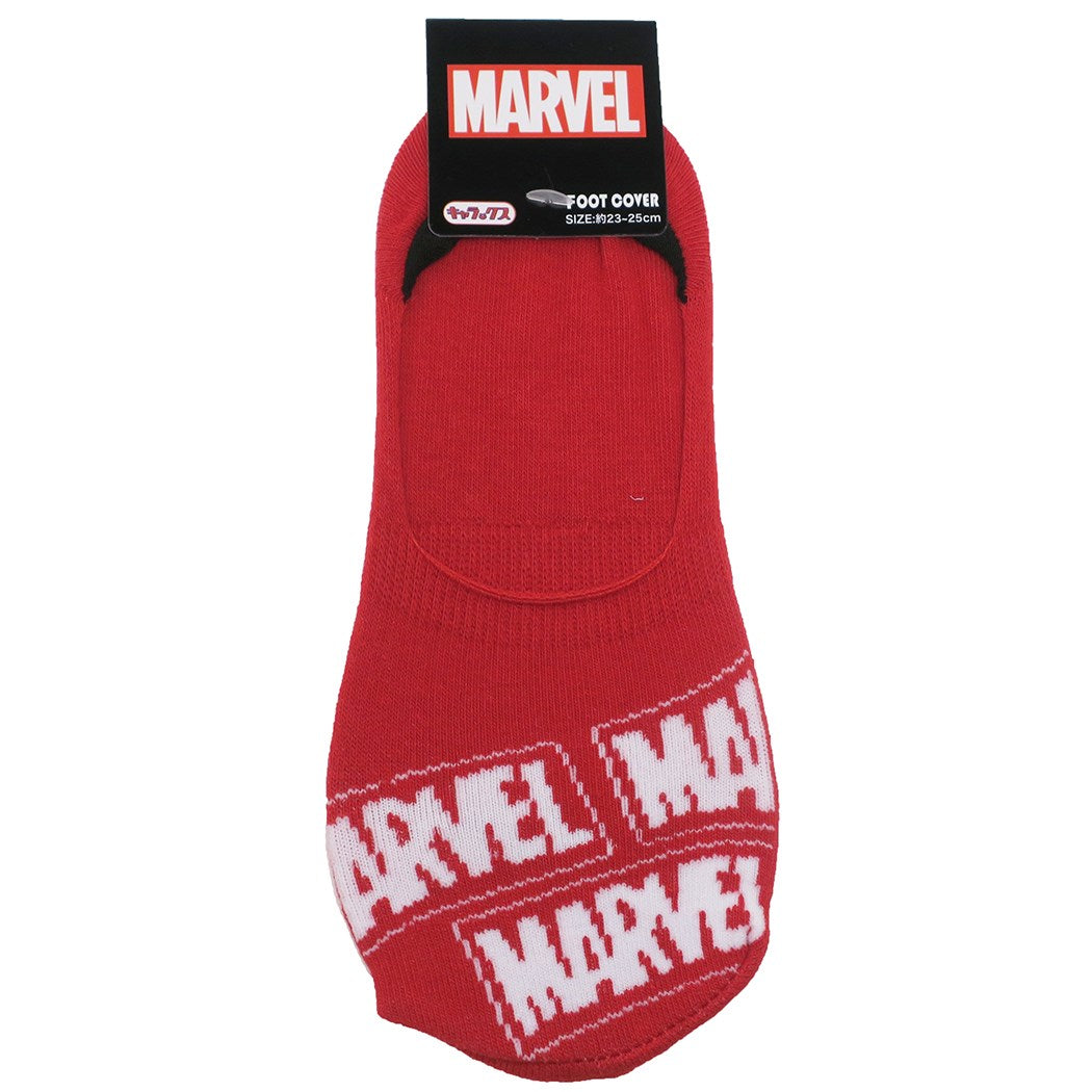 MARVEL 女性用 靴下 レディース フットカバー スモールプラネット ボックスロゴ レッド グッズ パンプスソックス プレゼン