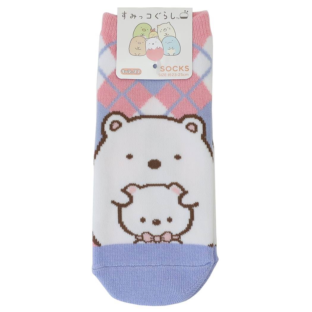 すみっコぐらし ぬいぐるみシリーズ しろくま グッズ レディース ソックス 女性用 靴下 23-25cm プレゼント 男の子 女の子