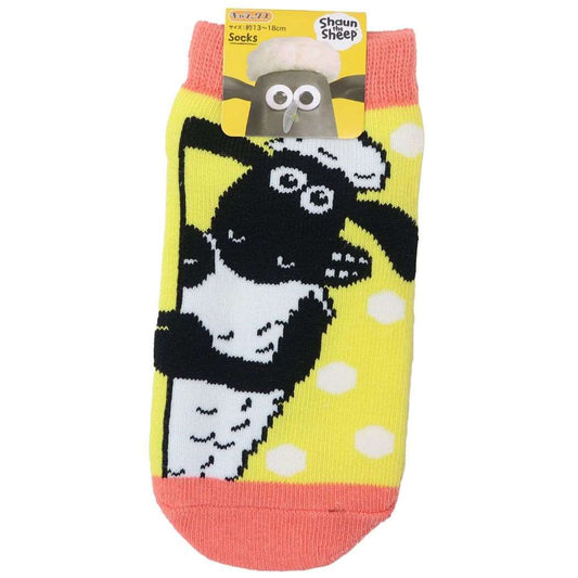 ひつじのショーン キャラックス キッズソックス 子供用靴下 キャラクター ドット ホワイト