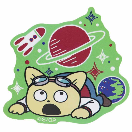 宇宙なんちゃらこてつくん ダイカット ビニールステッカー ビッグシール スペースグリーン 耐水性 プレゼント 男の子 女の子 ギフト