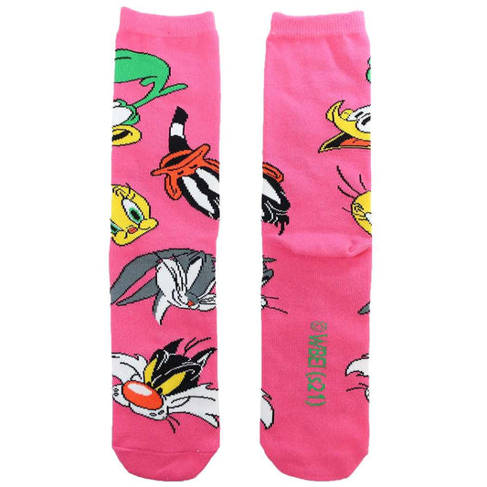 ルーニーテューンズ レディースハイソックス LOONEY TUNES 女性用靴下 キャラクター PK×GR プレゼント 男の子 女の子