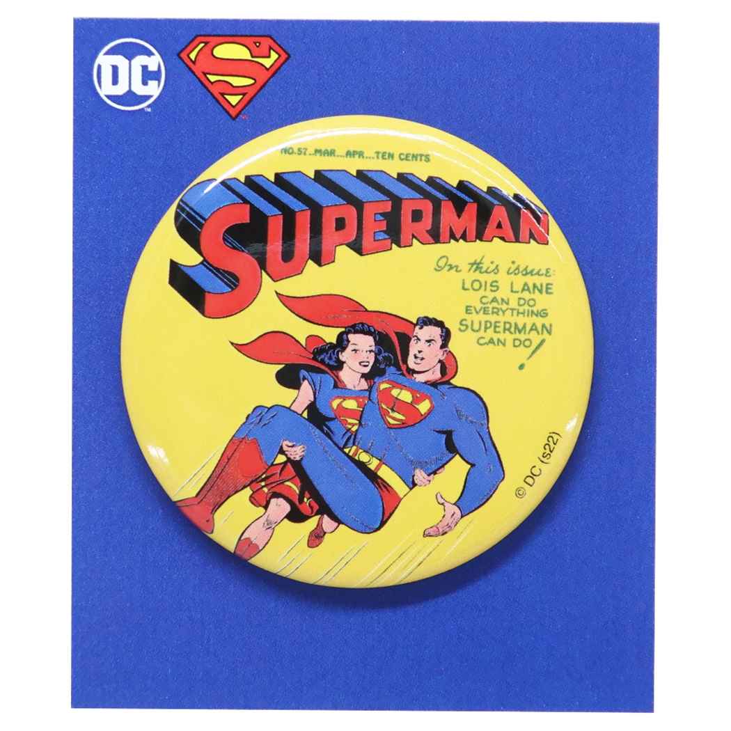 スーパーマン 缶バッジ カンバッジ スーパーマン＆スーパーガール DCコミック プレゼント 男の子 女の子 ギフト