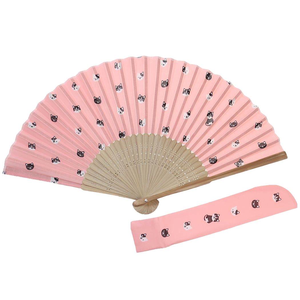 夏雑貨 アニマルフェイスネコ 扇子 ネコ ねこ