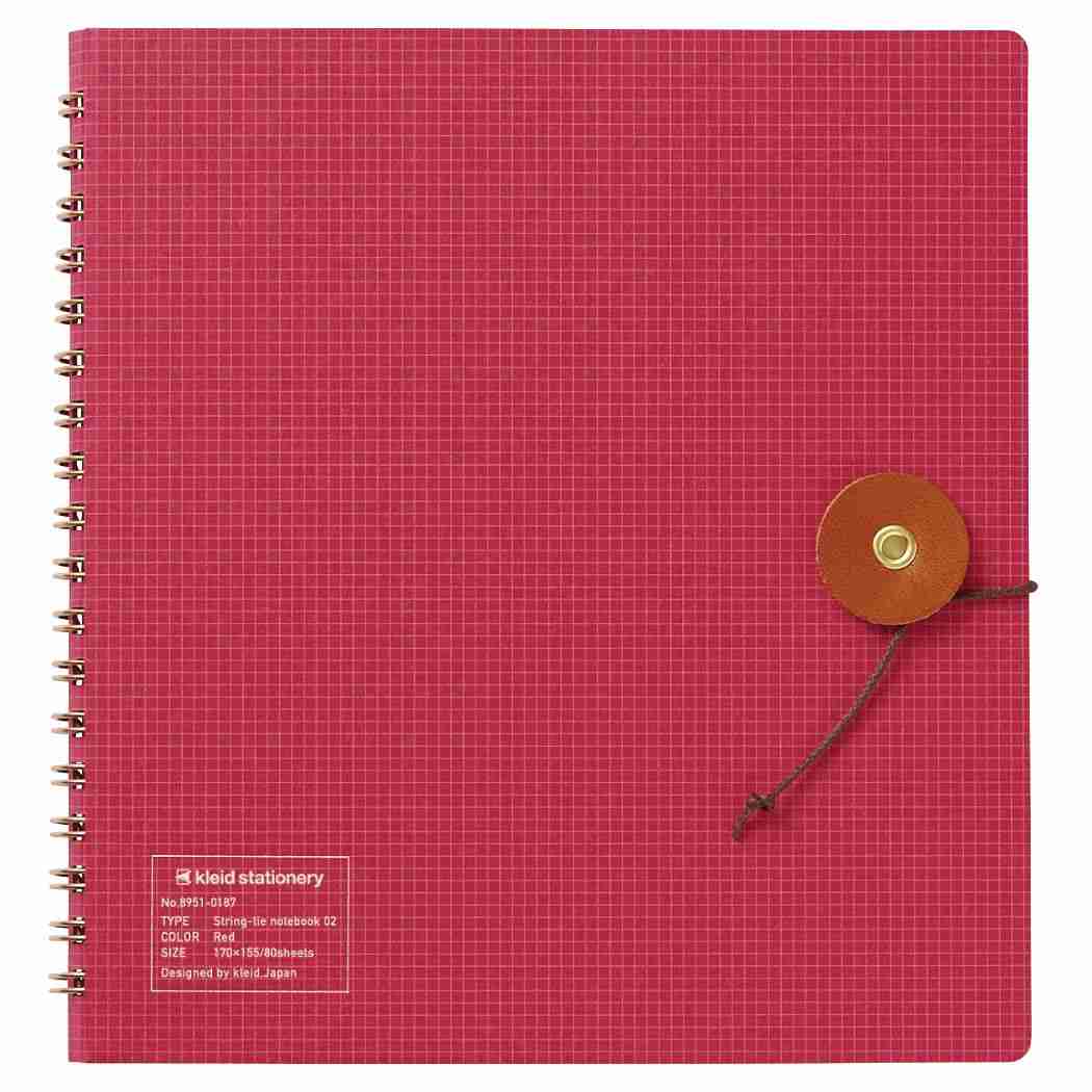 方眼ノート kleid クレイド String-tie notebook 02 Red おしゃれ文具 テレワーク プレゼント 男の子