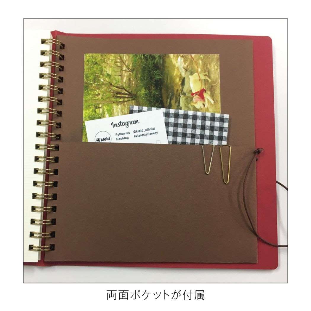 方眼ノート kleid クレイド String-tie notebook 02 Red おしゃれ文具 テレワーク プレゼント 男の子