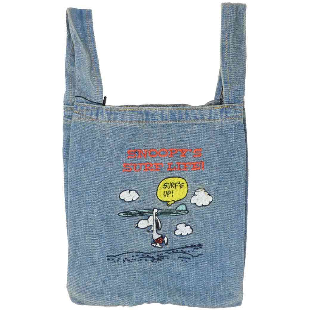 スヌーピー グッズ ミニバッグ キャラクター IP．RSminiデニムPEANUTS－8I ショッパーミニ Surf