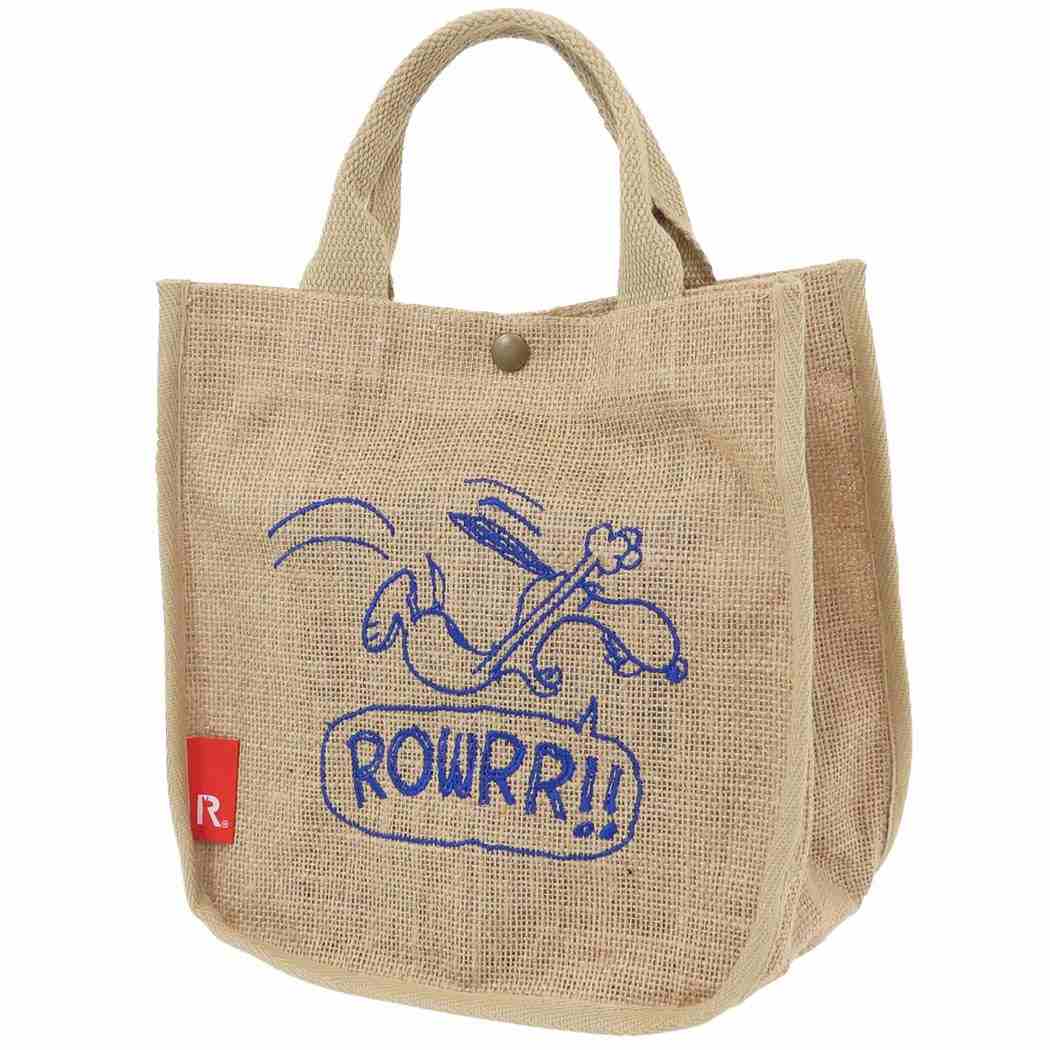 スヌーピー キャラクター ミニバッグ IP.SQ.ジュート.PEANUTS-8H SQUAREミニバッグ ROWRR！ ピーナッツ
