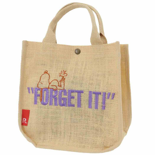 スヌーピー キャラクター ミニバッグ IP.SQ.ジュート.PEANUTS-8H SQUAREミニバッグ FORGET IT！ ピーナッツ