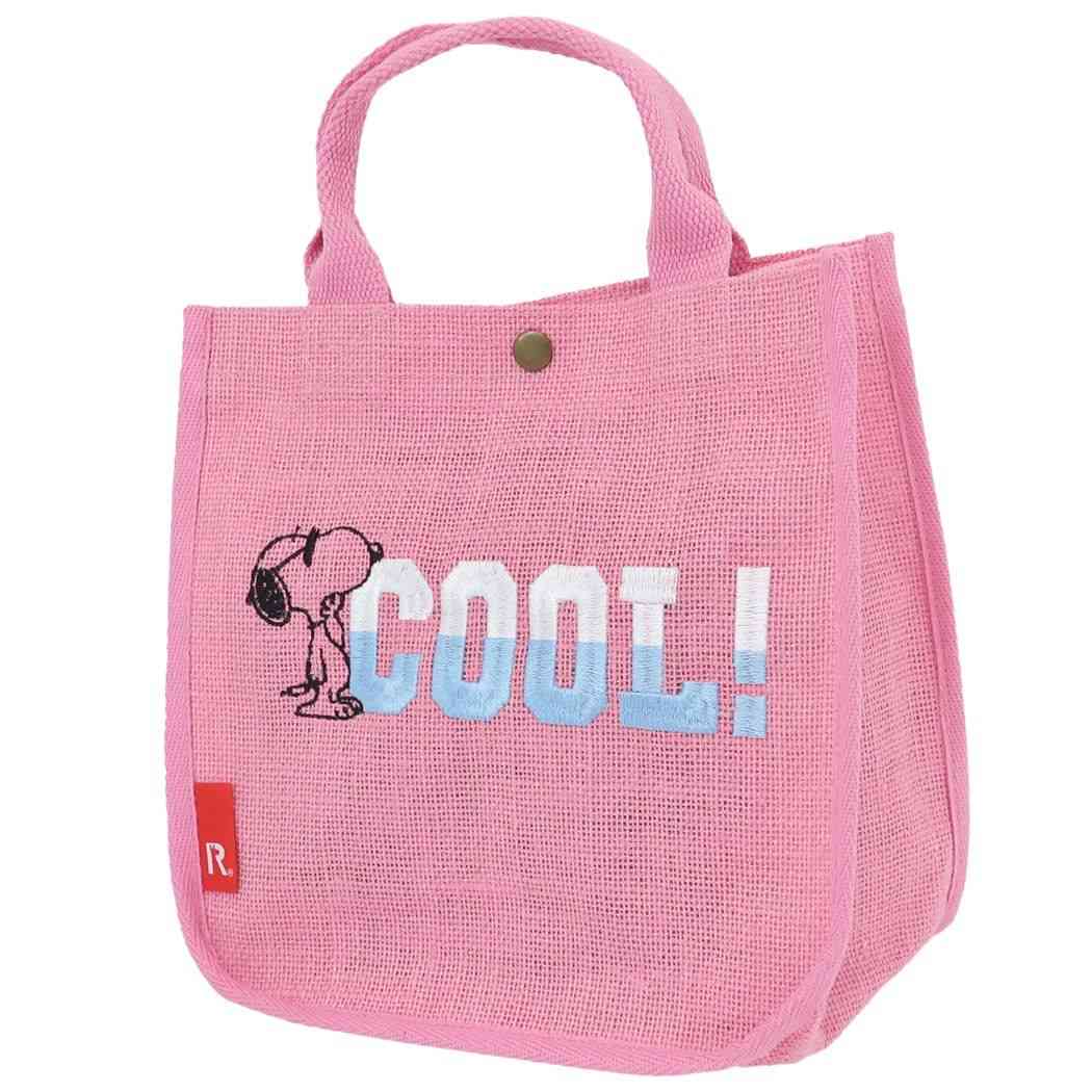 スヌーピー IP.SQ.ジュート.PEANUTS-8H SQUAREミニバッグ ミニバッグ COOL！ ピーナッツ キャラクター