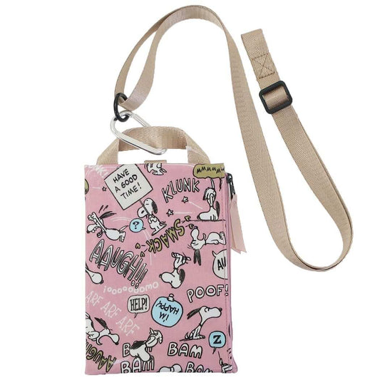 スヌーピー ミニショルダーバッグ IP.WRポーチ.ラミ.Peanuts-8M サコッシュ Pink ピーナッツ ルートート