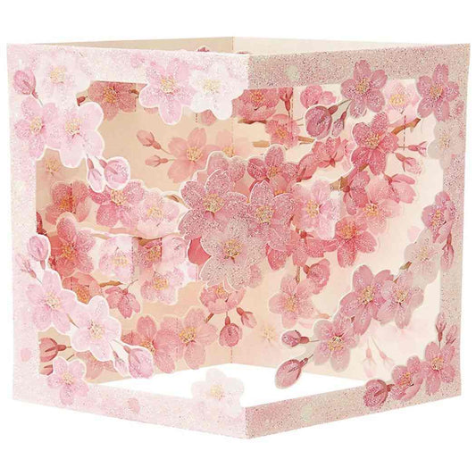 グリーティングカード 立体カード 枠の中に桜の枝 春