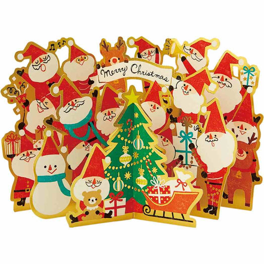 グリーティングカード CHRISTMAS クリスマスカード jx37-3 サンタいっぱい プレゼント