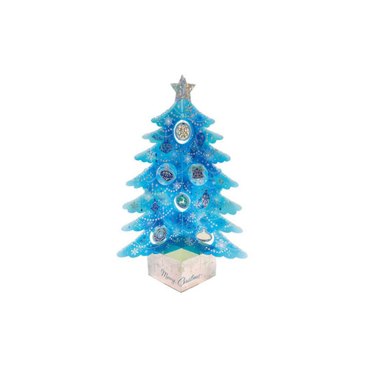 グリーティングカード CHRISTMAS クリスマスカード JX61-1 立体 青緑透明ツリー ギフト雑貨クリスマス プレゼント 男の子 女の子