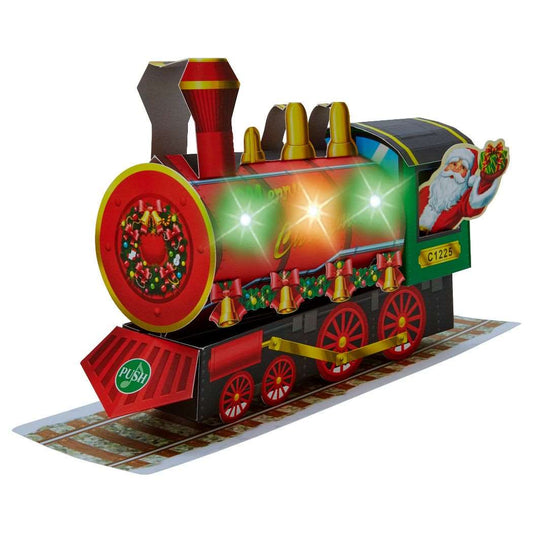 グリーティングカード CHRISTMAS メロディ JXPM3-3 クリスマスカード 立体 機関車 プレゼント