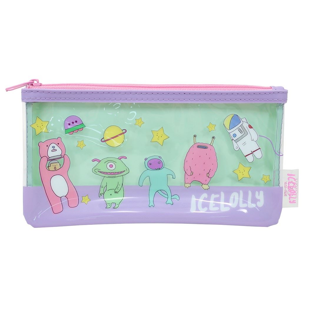 筆箱 クリアフラット ペンケース アイスローリー エイリアン ICELOLLY サンスター文具 ペンポーチ プレゼント 男の