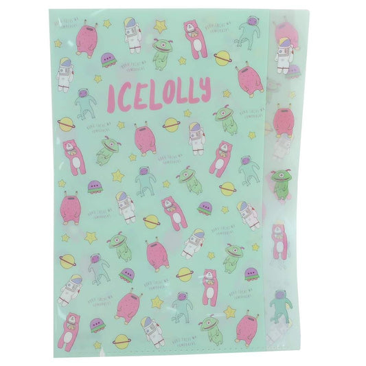 ダイカット 5インデックス A4 クリアファイル アイスローリー ポケットファイル エイリアン ICELOLLY サンスター文具