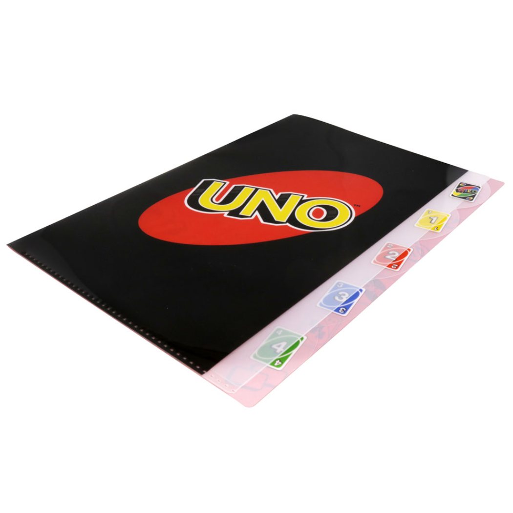 A4 クリアファイル 5ポケット ダイカット UNO ウノ ポケットファイル ロゴ サンスター文具 新入学 新学期準備文具 小学生 中学生 高校生クリ