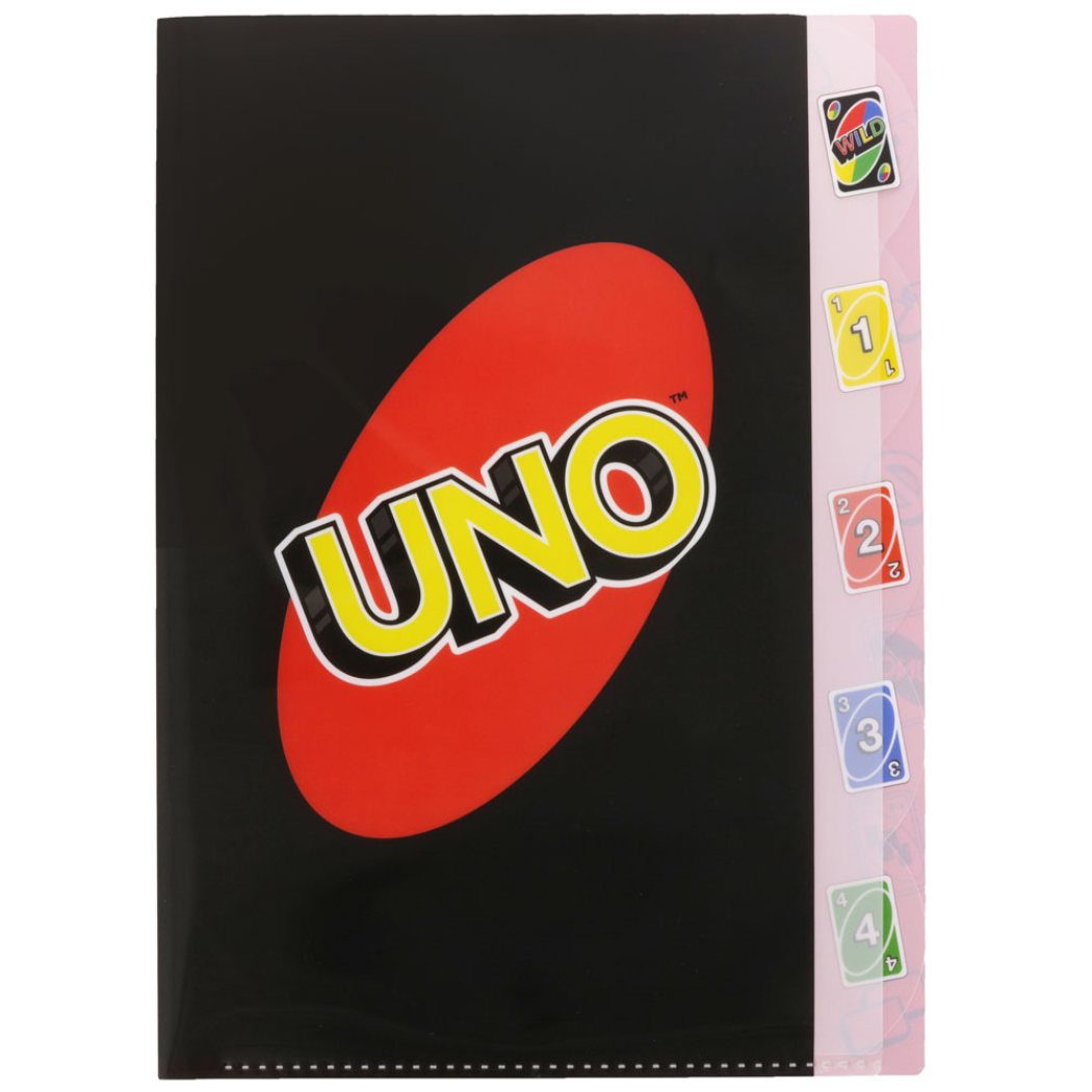 A4 クリアファイル 5ポケット ダイカット UNO ウノ ポケットファイル ロゴ サンスター文具 新入学 新学期準備文具 小学生 中学生 高校生クリ