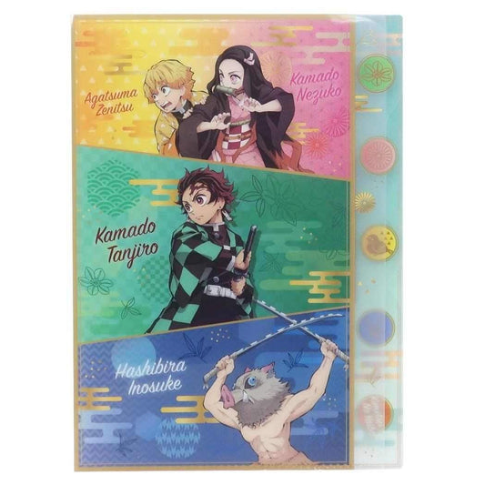 鬼滅の刃 ポケットファイル キャラクター A4 クリアファイル ダイカット 5インデックス Bタイプ プレゼント 男の子 女の子 ギフ