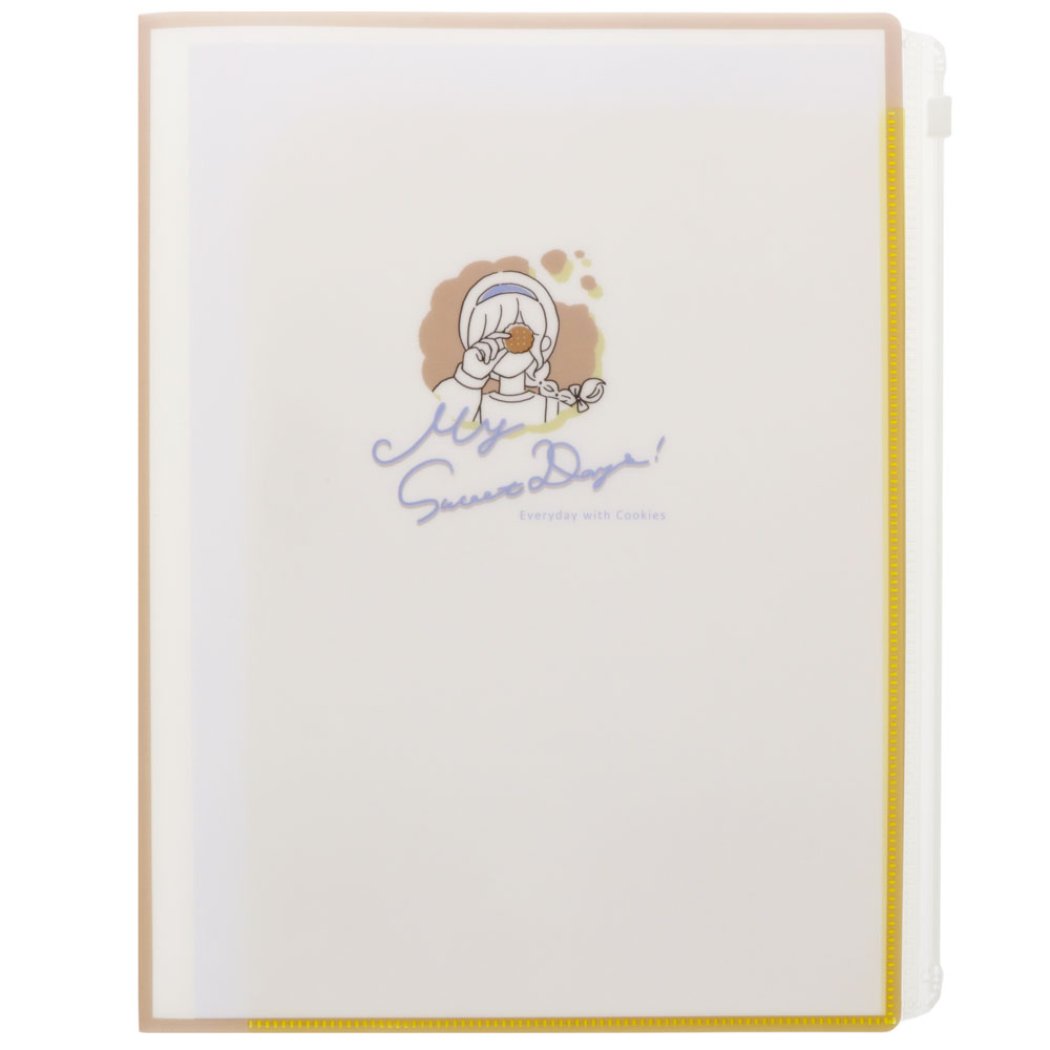 ファイル クリアファイル A4 6ポケット ジップファスナー付 MY SWEET DAYS クッキー 新入学 新学期準備文具 プレゼント