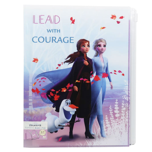 アナと雪の女王 2 ポケットファイル ジップファスナー付 6ポケット A4 クリアファイル 3D柄 ディズニー サンスター文具 プ