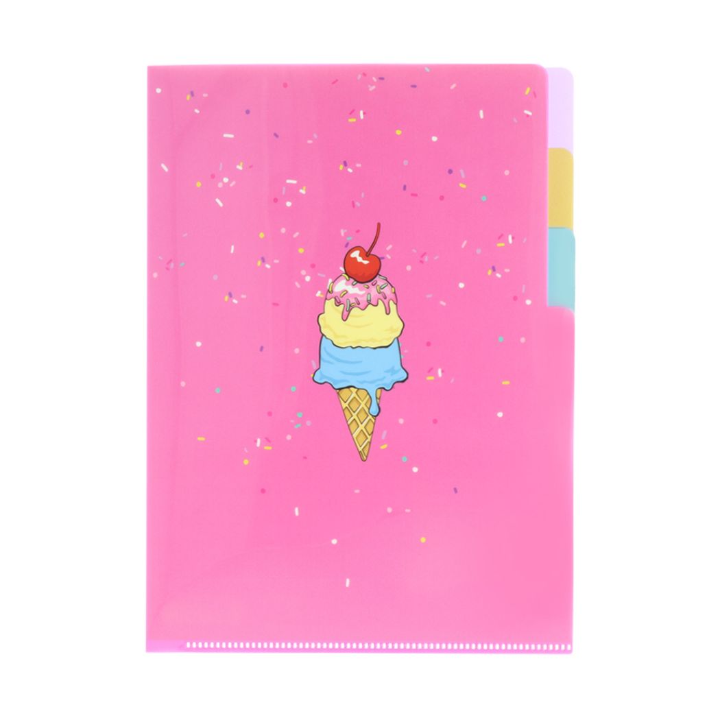 ポケットファイル クリアファイルA5 3P パーティタイム アイス サンスター文具