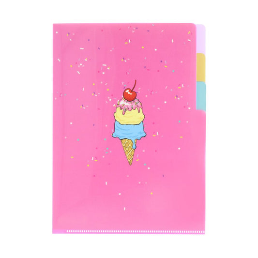 ポケットファイル クリアファイルA5 3P パーティタイム アイス サンスター文具