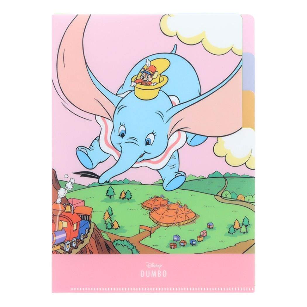 ダンボ ポケットファイル クリアファイル A5 3P 3ポケットA5クリアファイル レトロアートコレクション1990 ディズニー サンスター文具